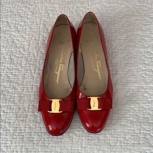 Salvatore Ferragamo red leather shoes size 8.5B